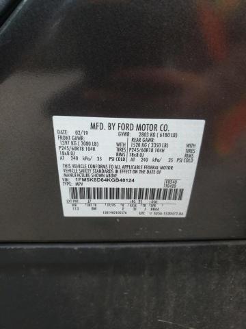 صورة رقم 10 من المزاد - 2019 FORD EXPLORER X مع VIN 1FM5K8D84KGB48124