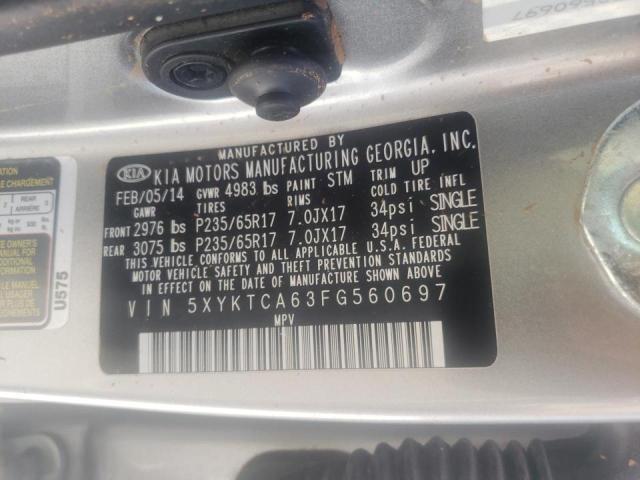 Photo 10 from auction – 2015 KIA SORENTO LX with VIN 5XYKTCA63FG560697