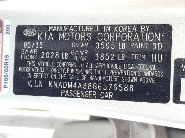 Photo 10 from auction – 2016 KIA RIO LX with VIN KNADM4A38G6576588