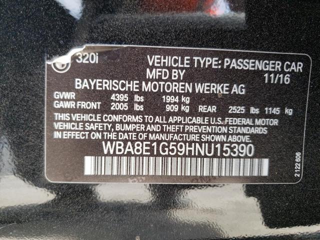 Photo 10 from auction – 2017 BMW 320 I with VIN WBA8E1G59HNU15390