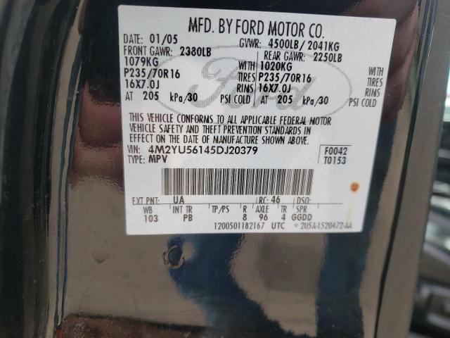 Photo 10 from auction – 2005 MERCURY MARINER with VIN 4M2YU56145DJ20379