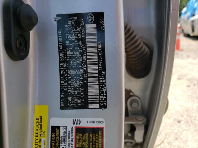Photo 10 from auction – 2011 TOYOTA CAMRY BASE with VIN 4T1BF3EK0BU628313