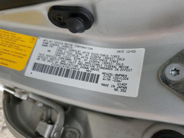 Photo 10 from auction – 2003 TOYOTA HIGHLANDER with VIN JTEHF21A730124819