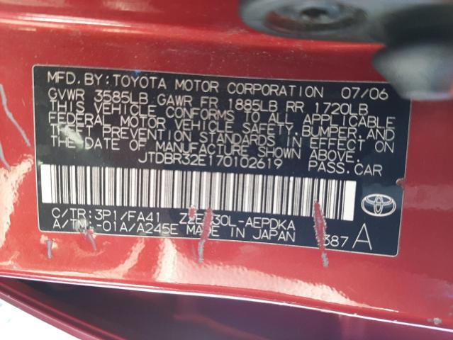 Zdjęcie 10 z aukcji – 2007 TOYOTA COROLLA CE z VIN JTDBR32E170102619
