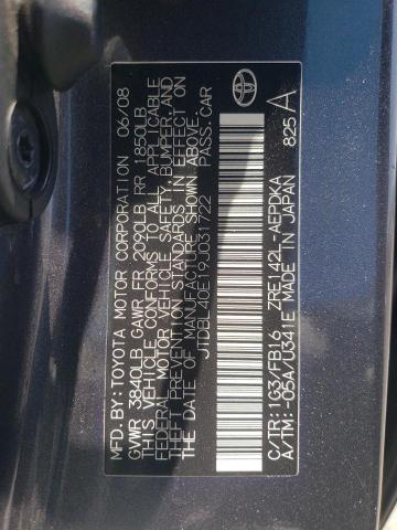 Photo 10 from auction – 2009 TOYOTA CORROLLA with VIN JTDBL40E19J031722