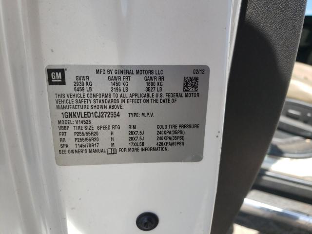 Photo 10 from auction – 2012 CHEVROLET TRAVERSE L with VIN 1GNKVLED1CJ272554