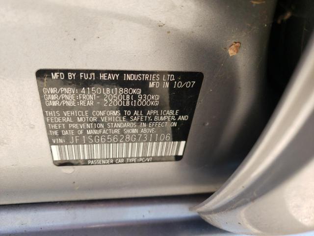 Photo 10 from auction – 2008 SUBARU FORESTER 2 with VIN JF1SG65628G731106