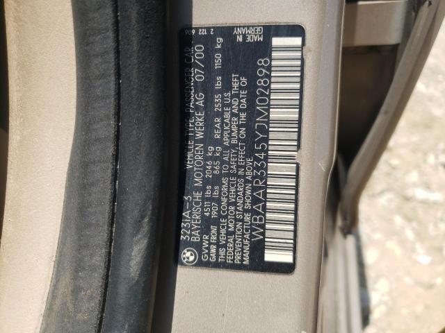 Photo 10 from auction – 2000 BMW 323 IT with VIN WBAAR3345YJM02898