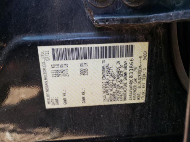 Photo 10 from auction – 2011 NISSAN MAXIMA S with VIN 1N4AA5AP4BC833866