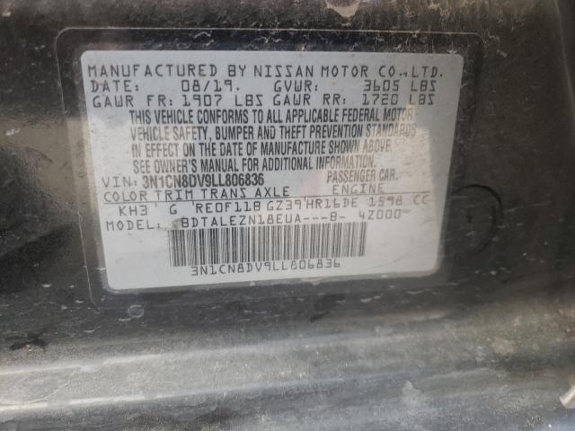 Photo 10 from auction – 2020 NISSAN VERSA S with VIN 3N1CN8DV9LL806836