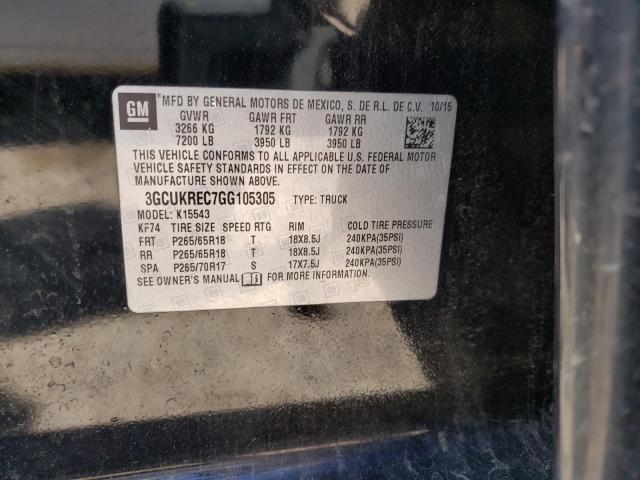Photo 10 from auction – 2016 CHEVROLET SILVERADO with VIN 3GCUKREC7GG105305