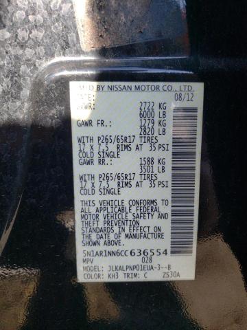 Photo 10 from auction – 2012 NISSAN PATHFINDER with VIN 5N1AR1NN6CC636554