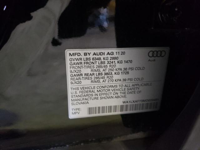 Photo 10 from auction – 2021 AUDI Q7 PREMIUM with VIN WA1LXAF73MD020481