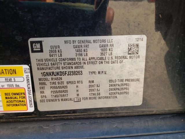 Photo 10 from auction – 2015 CHEVROLET TRAVERSE L with VIN 1GNKRJKD5FJ238263