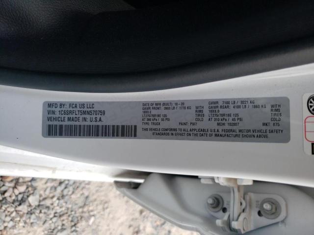 Photo 10 from auction – 2021 RAM 1500 REBEL with VIN 1C6SRFLT5MN570759