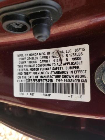 Photo 10 from auction – 2015 HONDA CIVIC LX with VIN 19XFB2F58FE078495