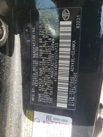 Photo 10 from auction – 2007 TOYOTA CAMRY CE with VIN 4T1BE46K57U574733