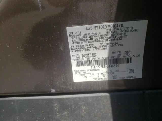 Photo 10 from auction – 2015 FORD TAURUS LIM with VIN 1FAHP2F81FG146694