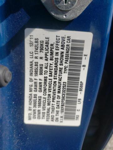 Photo 10 from auction – 2012 HONDA CIVIC LX with VIN 19XFB2F59CE322523