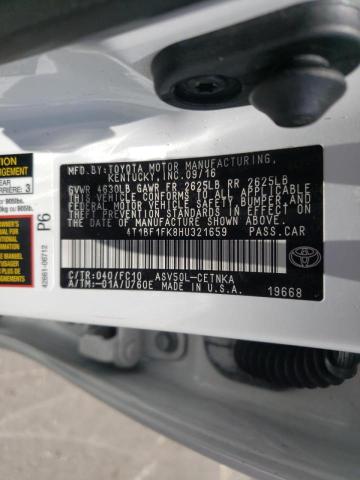 Photo 10 from auction – 2017 TOYOTA CAMRY LE with VIN 4T1BF1FK8HU321659