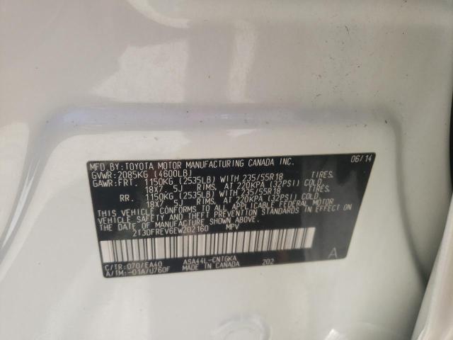 Photo 10 from auction – 2014 TOYOTA RAV4 LIMIT with VIN 2T3DFREV6EW202160