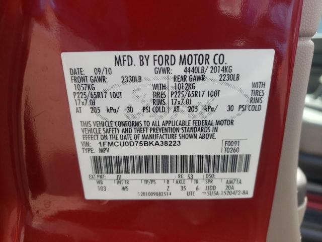 Фото 10 с аукциона – 2011 FORD ESCAPE XLT с VIN 1FMCU0D75BKA38223