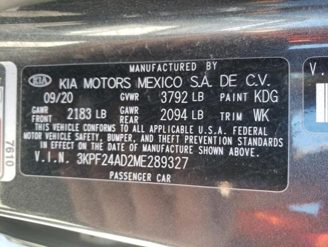 Photo 10 from auction – 2021 KIA FORTE FE with VIN 3KPF24AD2ME289327