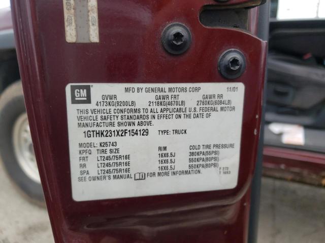 Photo 10 from auction – 2002 GMC SIERRA K25 with VIN 1GTHK231X2F154129