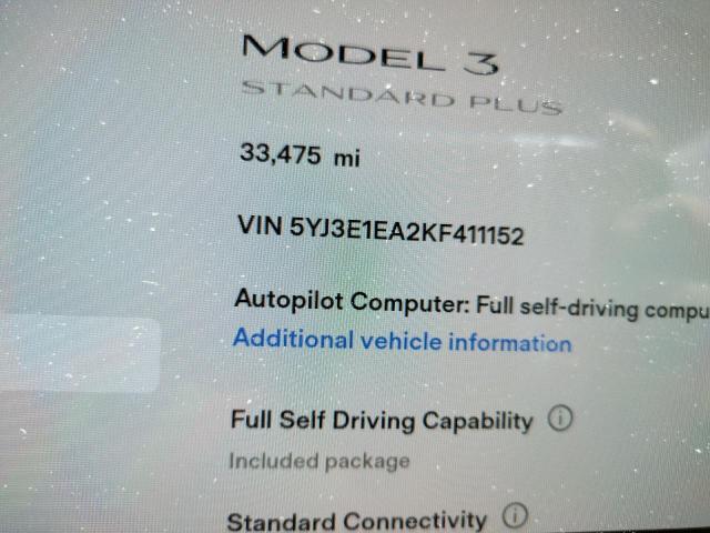 Photo 8 from auction – 2019 TESLA MODEL 3 with VIN 5YJ3E1EA2KF411152