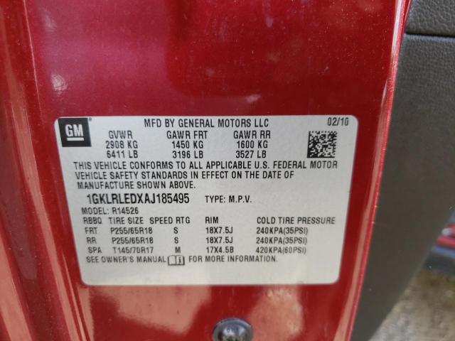 Photo 10 from auction – 2010 GMC ACADIA SLE with VIN 1GKLRLEDXAJ185495