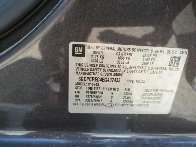 Photo 10 from auction – 2014 CHEVROLET SILVERADO with VIN 3GCPCREC4EG407433