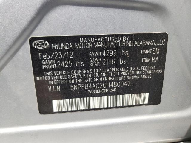 Photo 10 from auction – 2012 HYUNDAI SONATA GLS with VIN 5NPEB4AC2CH480047