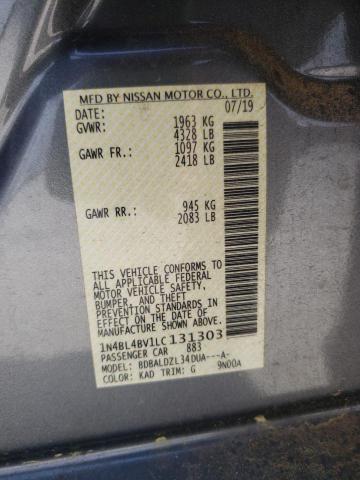 Photo 10 from auction – 2020 NISSAN ALTIMA S with VIN 1N4BL4BV1LC131303