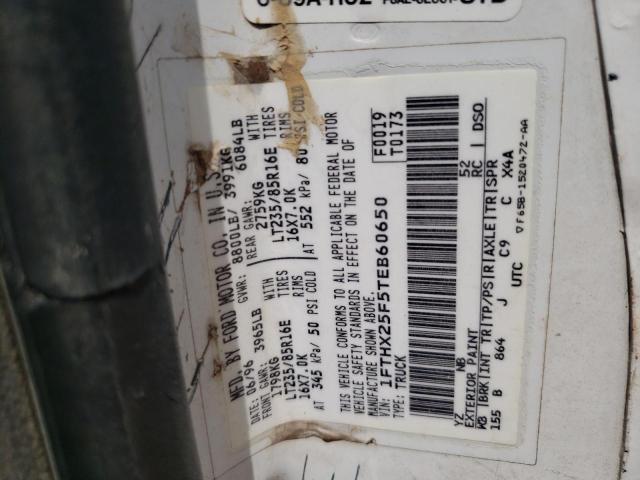 Photo 10 from auction – 1996 FORD F250 with VIN 1FTHX25F5TEB60650