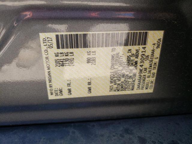 Photo 10 from auction – 2017 NISSAN MAXIMA 3.5 with VIN 1N4AA6AP3HC430914