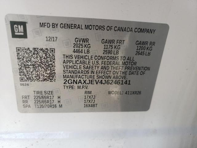 Photo 10 from auction – 2018 CHEVROLET EQUINOX LT with VIN 2GNAXJEV4J6246141