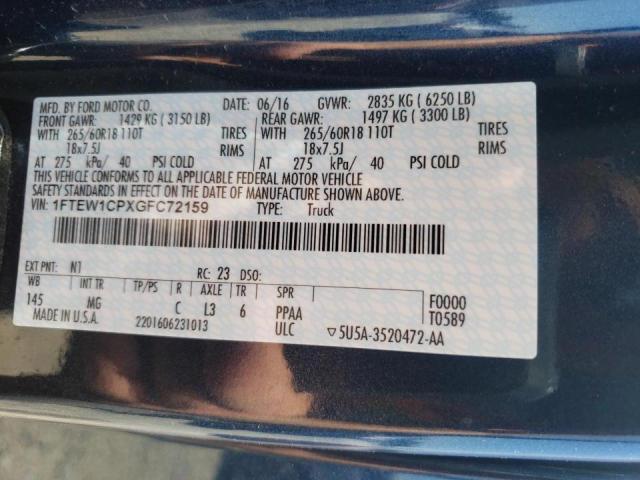 Photo 10 from auction – 2016 FORD F150 SUPER with VIN 1FTEW1CPXGFC72159