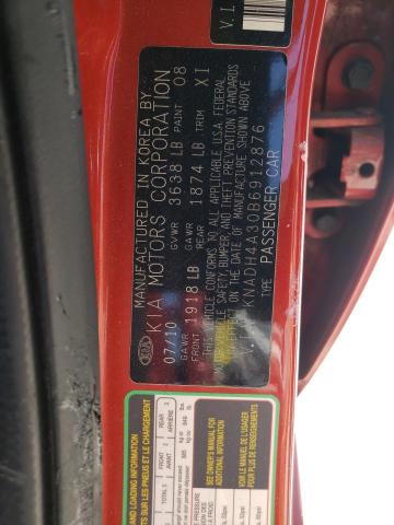 Photo 10 from auction – 2011 KIA RIO BASE with VIN KNADH4A30B6912876