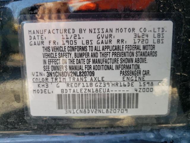 Photo 10 from auction – 2022 NISSAN VERSA S with VIN 3N1CN8DV2NL820709
