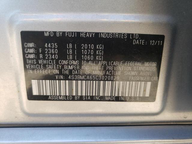 Photo 10 from auction – 2012 SUBARU LEGACY 2.5 with VIN 4S3BMCA65C3020829