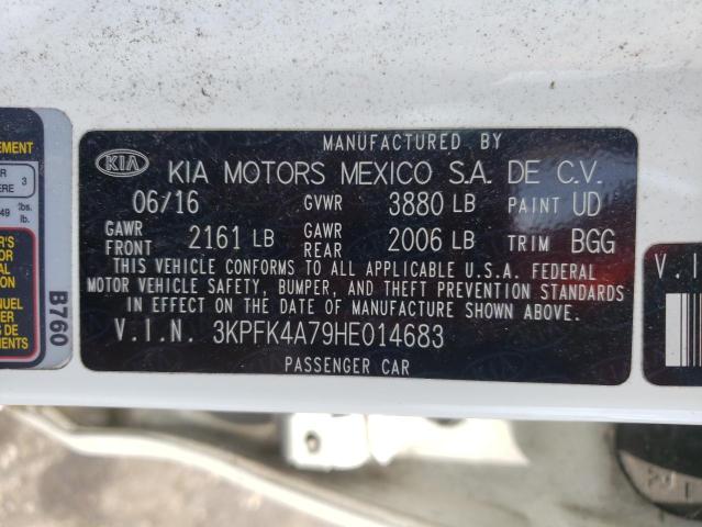 Photo 10 from auction – 2017 KIA FORTE LX with VIN 3KPFK4A79HE014683