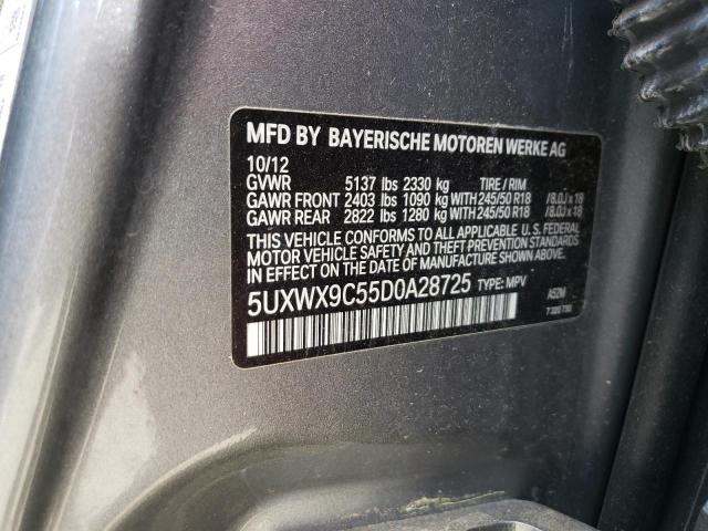 Photo 10 from auction – 2013 BMW X3 XDRIVE2 with VIN 5UXWX9C55D0A28725