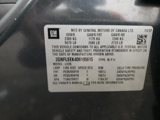 Photo 10 from auction – 2013 CHEVROLET EQUINOX LT with VIN 2GNFLEEK4D6195615
