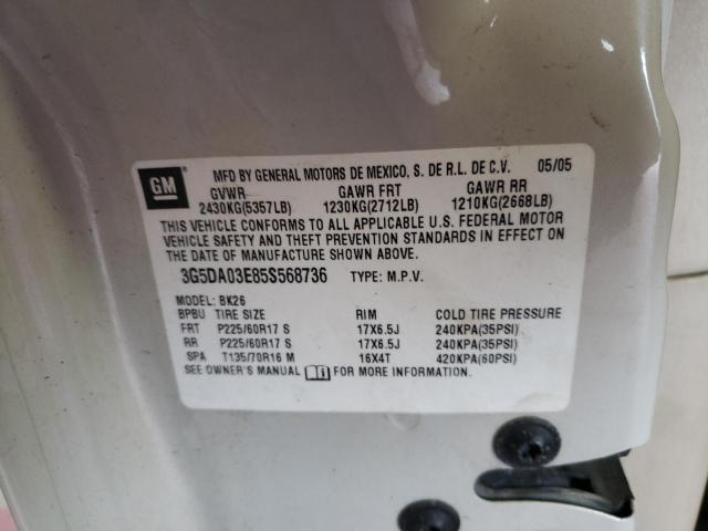 Photo 10 from auction – 2005 BUICK RENDEZVOUS with VIN 3G5DA03E85S568736