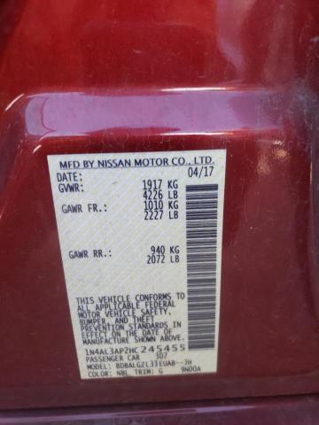 Photo 10 from auction – 2017 NISSAN ALTIMA 2.5 with VIN 1N4AL3AP2HC245455