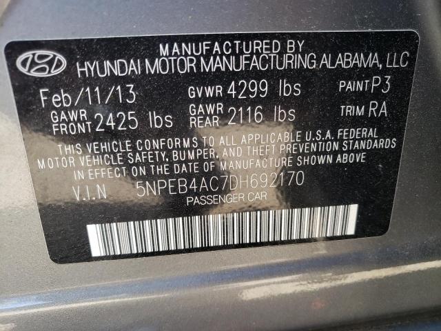 Photo 10 from auction – 2013 HYUNDAI SONATA GLS with VIN 5NPEB4AC7DH692170