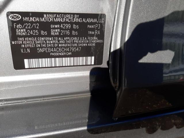 Photo 10 from auction – 2012 HYUNDAI SONATA GLS with VIN 5NPEB4AC6CH479547