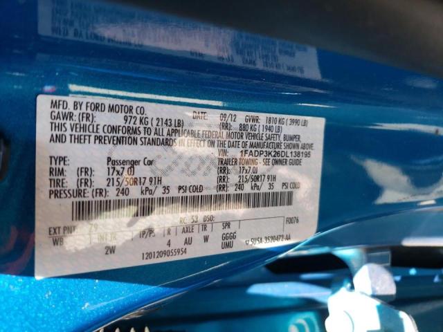 Zdjęcie 10 z aukcji – 2013 FORD FOCUS SE z VIN 1FADP3K26DL138195