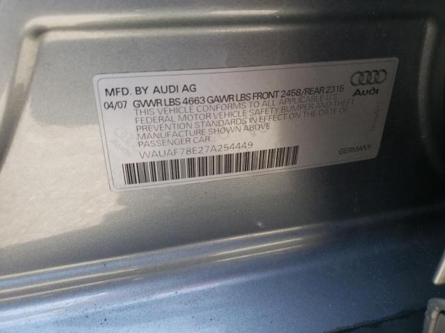 Photo 10 from auction – 2007 AUDI A4 2 with VIN WAUAF78E27A254449