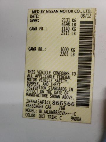 Photo 10 from auction – 2012 NISSAN MAXIMA S with VIN 1N4AA5AP1CC866566